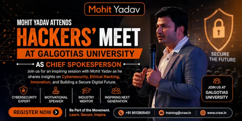 Mohit Yadav Attends Hackers’ Meet 2026 at Galgotias University as Chief Spokesperson
